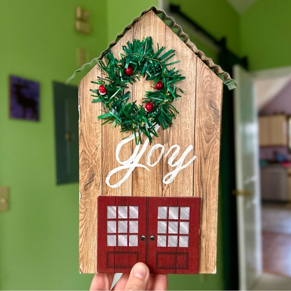 Other - Vintage Wood 3D Wreath Barn Farmhouse Cottagecore Christmas Door Festive Decor